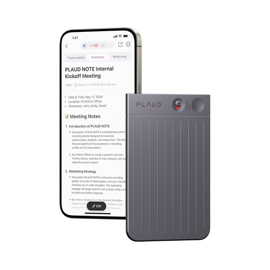 AI Voice Recorder, PLAUD Note Voice Recorder w/Case, App Control, Transcribe & Summarize Empowered by ChatGPT
